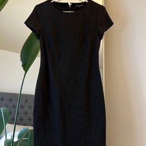 banana republic vertical striped gray dress